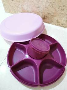 Tuppaware Preloved 6-Section Serving Tray with Lid