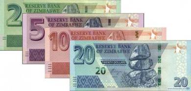 Zimbabwe set $2 5 10 20 - year 2019/2020