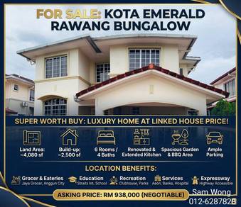 Bungalow House For Sale in Kota Emerald,SGR