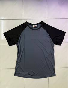 Grey Black Raglan Tee Korean Sporty Style