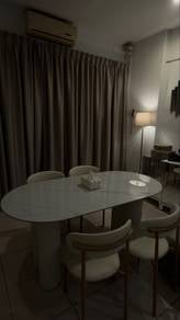 Modern Marble Design Dining Table with 4 Chairs