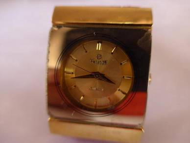 Swiston Square Gold Case Watch