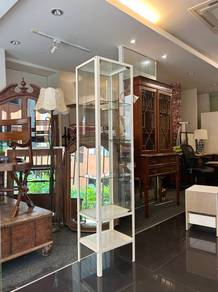 Ikea BIBY Glass Metal Display cabinet in WHITE  DI