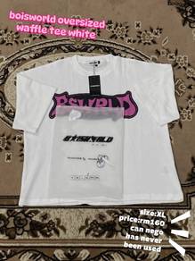 boisworld waffle oversize tee white