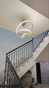 3 Ring LED Chandelier Gold , lampu, light