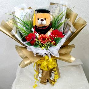 Artificial Flower & Convo Bear Hand Bouquet 