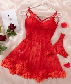 Lace mesh lingerie nightgown
