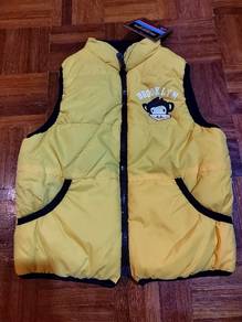 yellow down vest