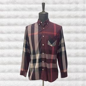 Burberry Maroon Red Checkered L/S Shirt