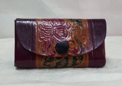 leather flap over coin purse