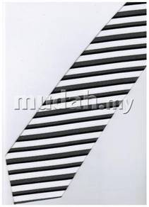 EB17 Black White Quality Striped Formal Neck Tie