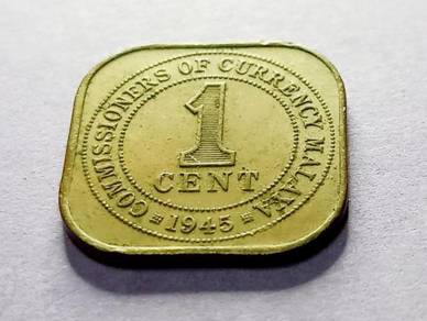 1 cent - Commissioners of Currency Malaya 1945