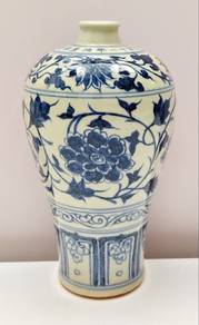 Chinese Meiping Blue and White Ceramic Vase