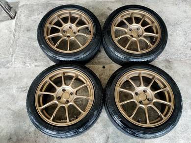Rim ze40 bronze 16 inch tayar toyo 80% alza myvi