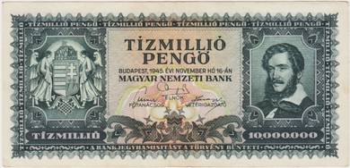 Hungary 10 Million Pengo Banknotes 1945 - Pick 123
