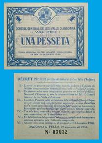 Andorra set of 2 1 Pesseta 1936 - Pick 1 & Pick 6