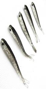 8cm(Black Eye) 3gram Soft 3D Grey fish (10pcs)
