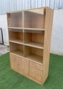 YF09B Almari Buku Rak Buku 4 x 6 Feet Glass Doors