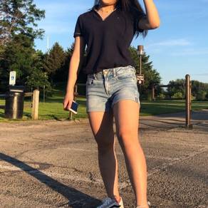 Tommy Hilfiger Navy Blue V-Neck Top