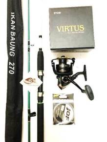 Ryobi jdm virtus reel combo alpine ikan baung rod