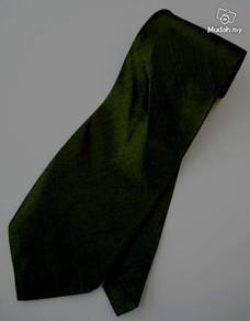 Dark Olive Green Solid Glitter Thai Silk Neck Tie