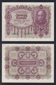 Austria 20 Kronen 1922 - Pick 76  unc