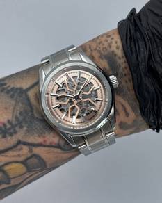 Custom Seiko Mod 38mm Premium GS Salmon Defy Skele