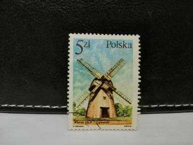 1986 Poland Stamp Windmill