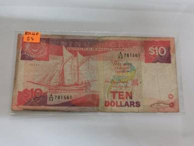 Singapore 10 dollar ship note