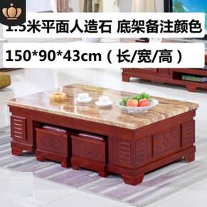 OFFICE WOODEN TEA TABLE Coffee desk meja Side 1
