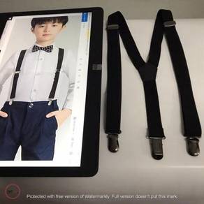 CRFT1668 black kid infant kid suspender braces bel