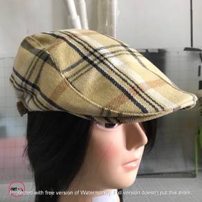 CRFT1739 checkered beret flat hat newsboy topi dew