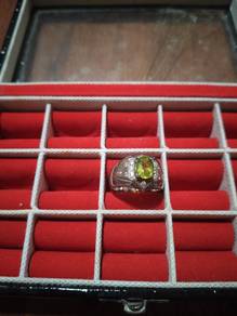 Cincin Silver Green Mozanite