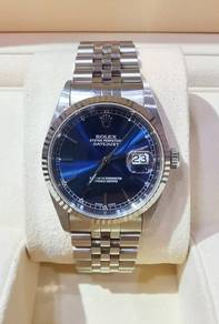 Pre-Owned Rolex 16234 Datejust Blue Dial 18K White