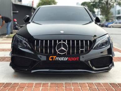 Mercedes W205 PFL C43 AMG Front Lip Gloss Black