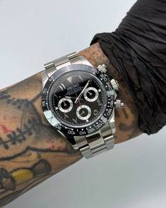 Custom Seiko Mod 39.5mm Black Arabic Godzilla