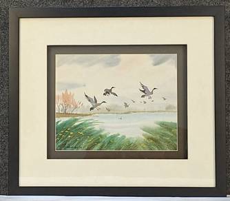 Framed Watercolor - The Gathering Sky by Francesco