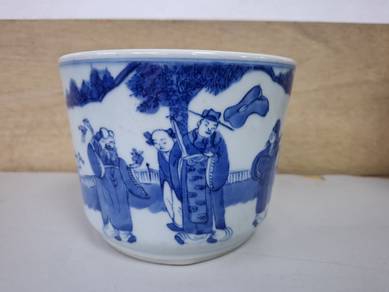老件青花人物瓷器｜Vintage Blue & White Porcelain Figure
