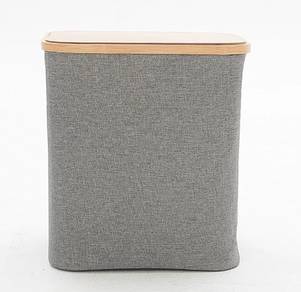 Tweed Fabric Storage with Real Bamboo Wood Lid