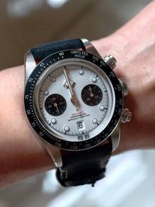 tudor Black Bay Chronograph white dial leather 
