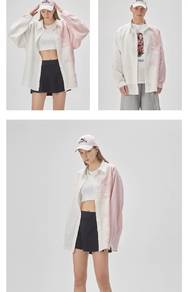 Men's Pink & White Gradient Long Sleeve Shirt