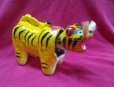 Japanese Kokeshi Doll Zodiac Tiger Paper Mache Dol