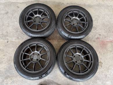 Rim ze40 gloss grey 15 inch tayar bridgestone 70%