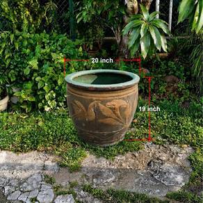 Antique Ceramic Pots with Phoenix Motif