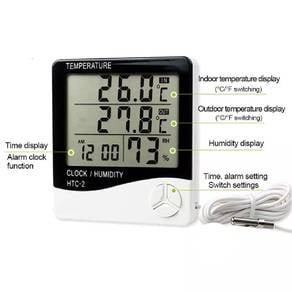 HTC-2 Big Digital Thermometer Humidity with Sensor