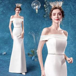 White wedding evening prom dress gown RB1988