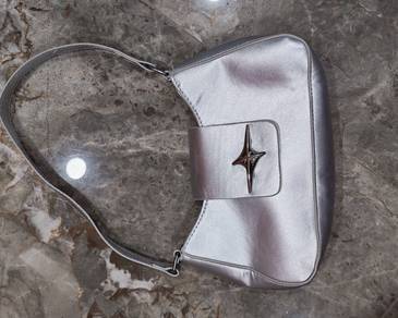 Silver sling bag