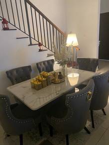 Dining Table Marble + 6 Kerusi – Cantik & Elegant
