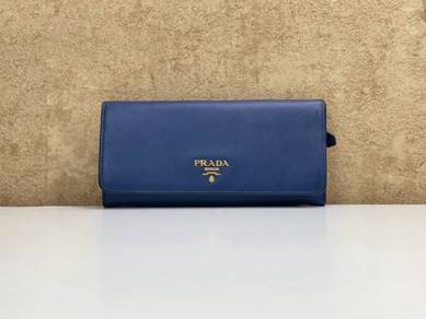 Prada 1M1132 Saffiano Leather Long Fold Wallet