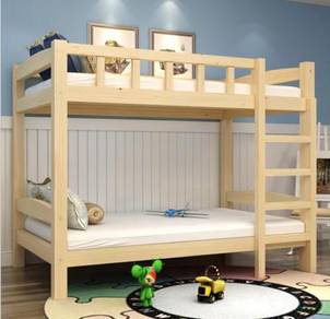 Solid Wood Bunk Bed Kid Bed frame double decker 1